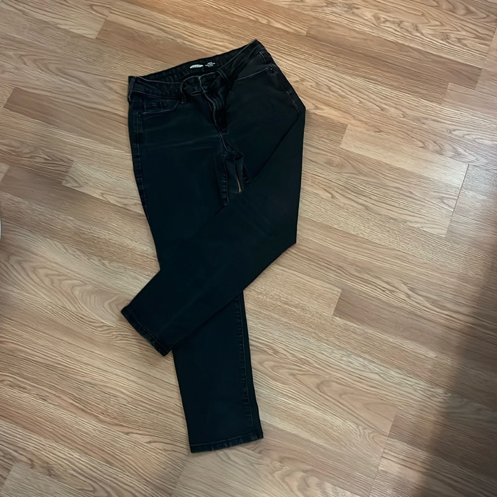 Black slim straight jeans,